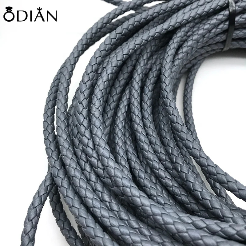 Odian Jewelry 5mm Diameter Italian Faux Suede Genuine Leather Cord Flat Round for Bracelet Making Wholesale