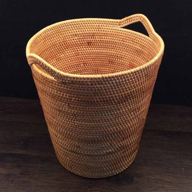 Extra large rattan and wicker laundry basket