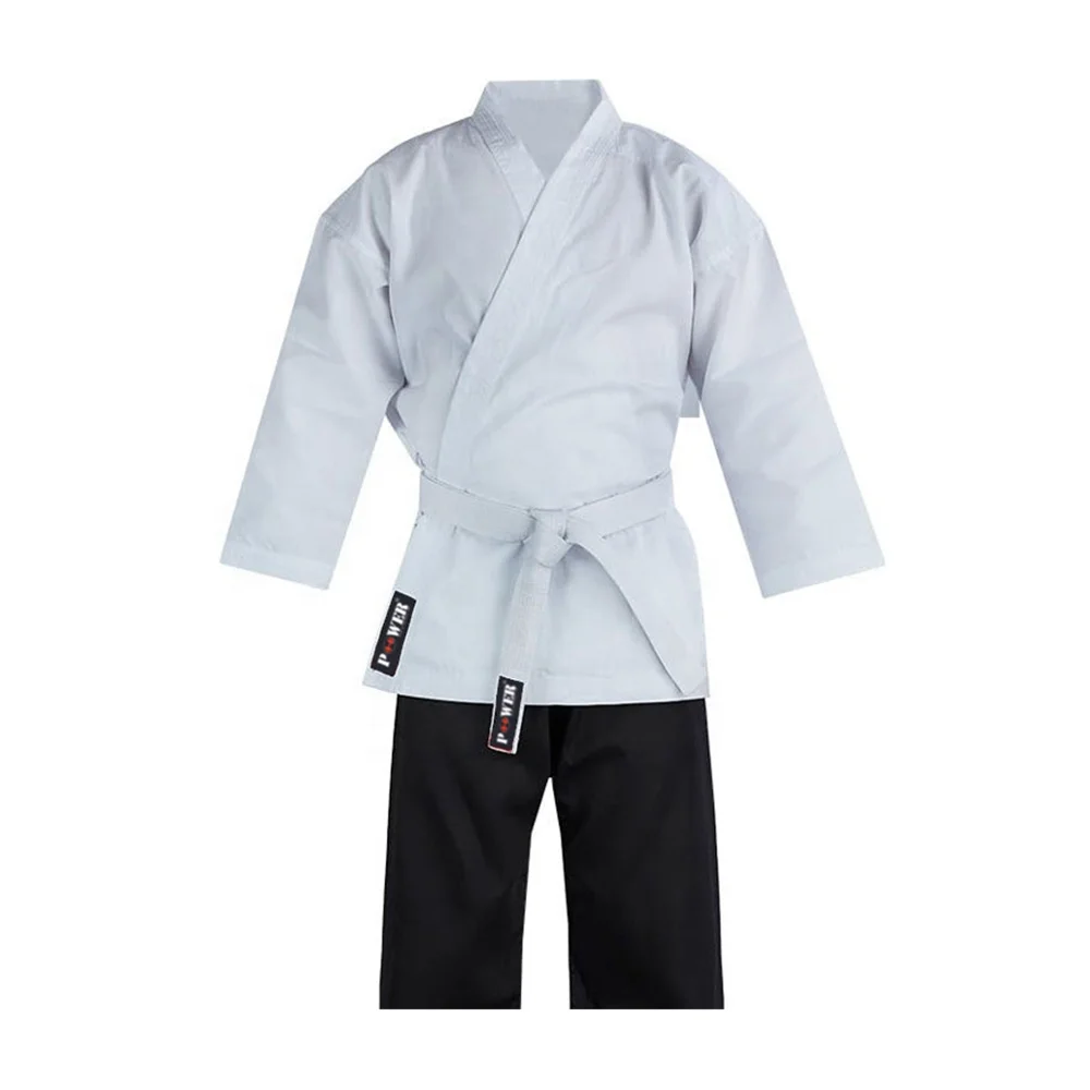 
Wholesale Martial arts Cotton/Polyester Clothes White/Black Karate Judo Taekwondo Wear Suits 
