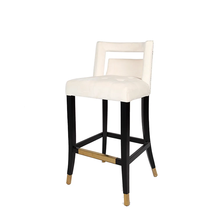 Горячая Распродажа бархатный стул цвета слоновой кости для барного стола современный белый барные стулья кухни