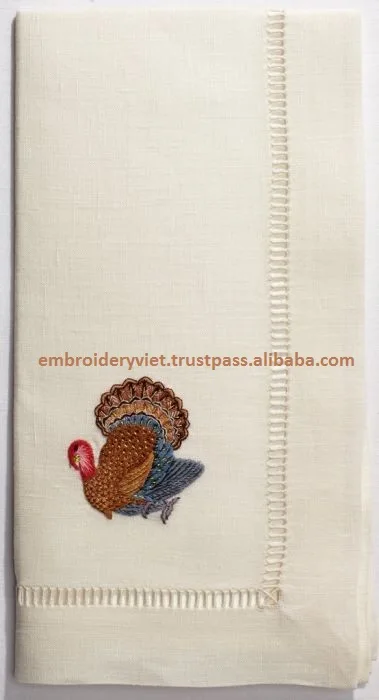 Customized Turkey Hand Embroidery Napkin