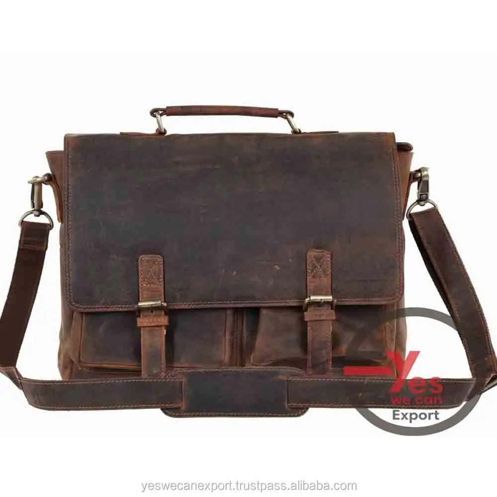 2022 New Products Indian vintage handmade genuine leather messenger satchel laptop leather bag For Sale