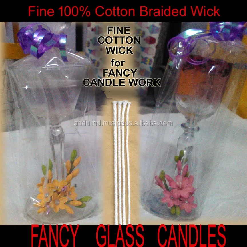 GEL GLASS CANDLE    with Fine 100% Cotton Wick for Fancy Candle Work
