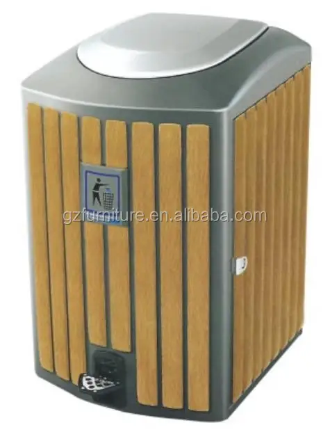 
Safe and solid street bucket garbage/industrial wooden litter bin/cool designed beach garbage can 