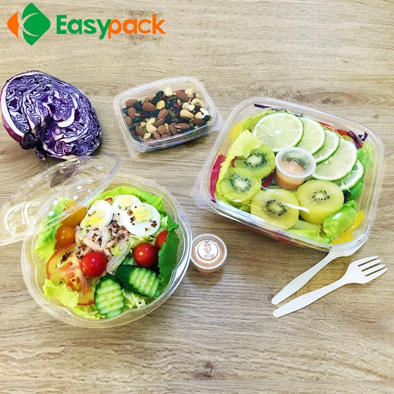 Flower shape plastic packaging salad bowl food container for market