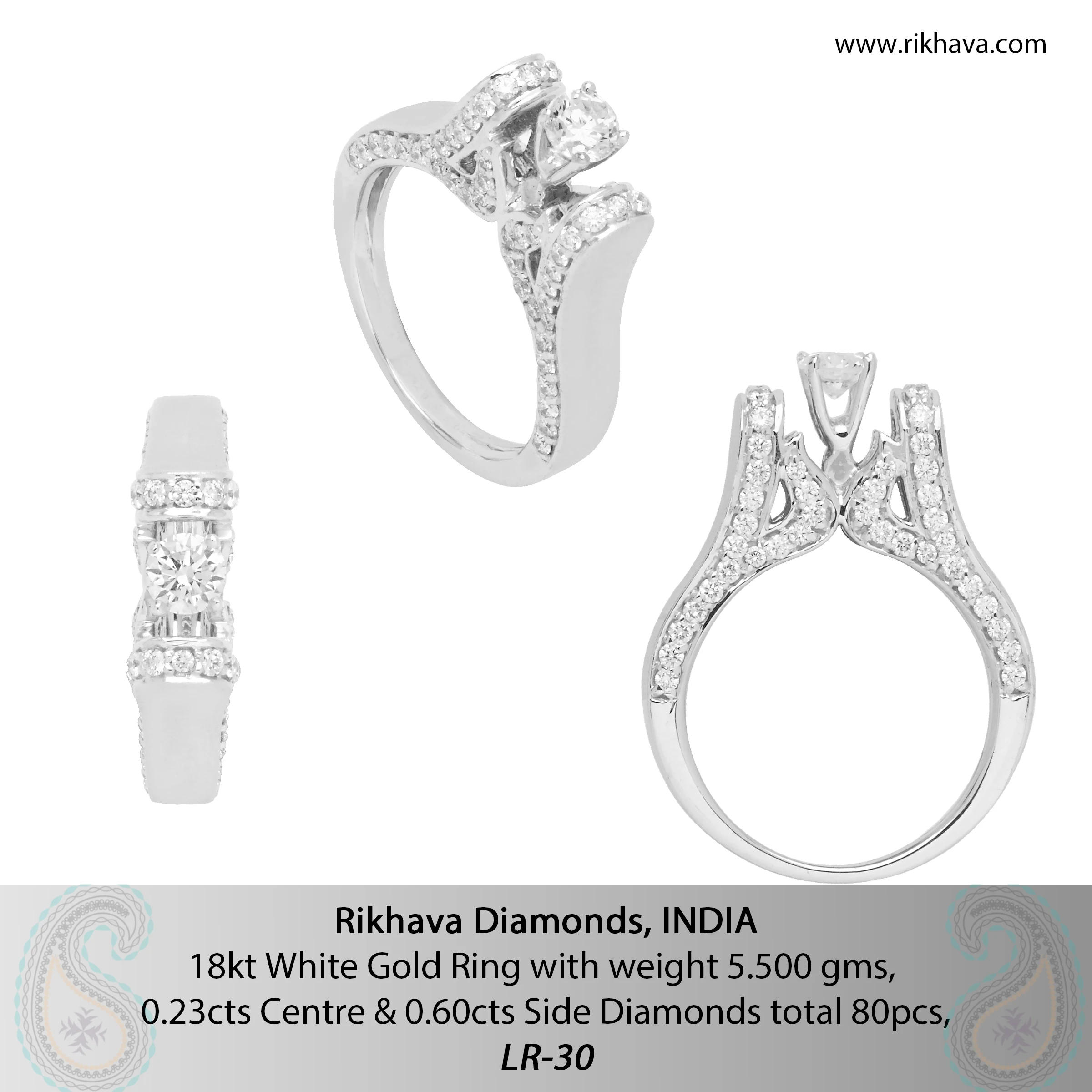 Best Fashion 18kt White Gold Diamond Ring Quality Assured New Design for Engagement Wedding Anniversary or Party