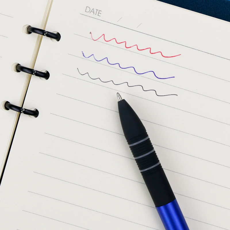 Novelty plastic stylus pen 3 color ink ball pen,promotional  pen