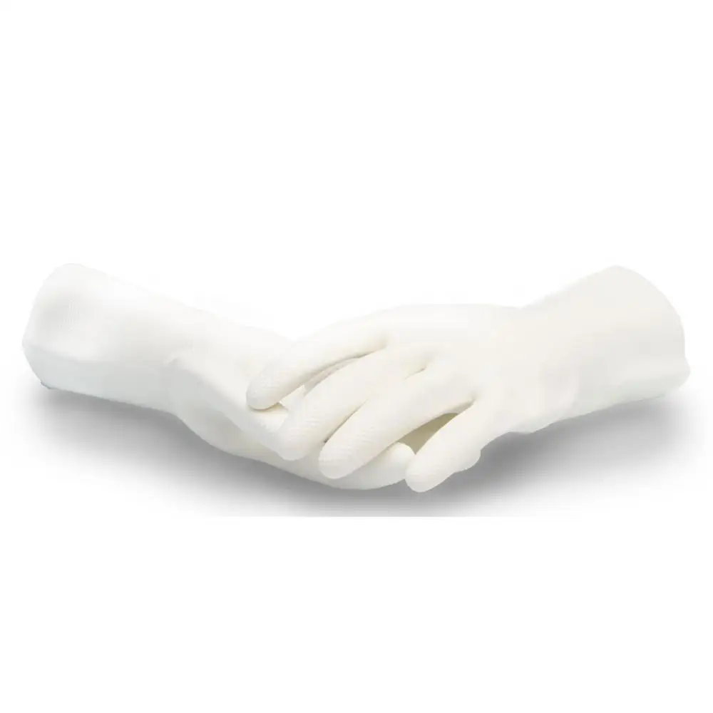 Direct from factory quality pure white rubber gloves non slip diamond janitorial cleaning gardening landscaping fruit picking