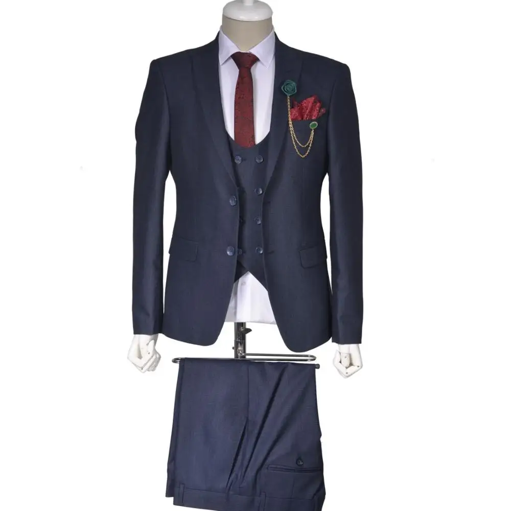 In-Stock Plaid Wedding Suits One Button 3 Pieces Jacket Pants Vest Mens Suits 2022 whosale