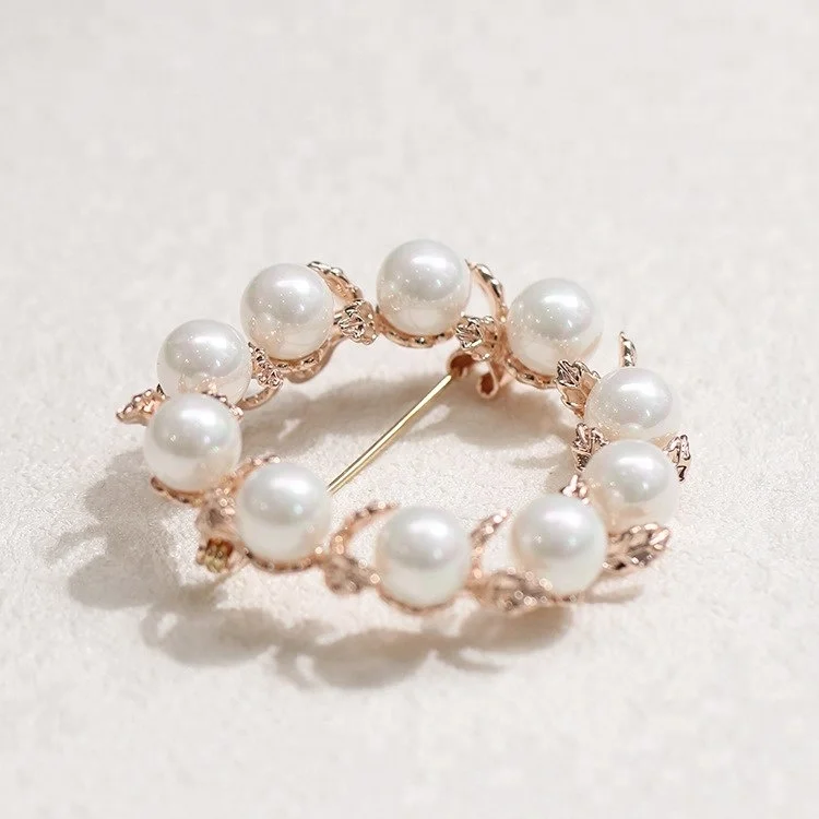 
Hot Sale Circle Ring Brooch Bouquet Bridal Pins for Wedding Invitation 