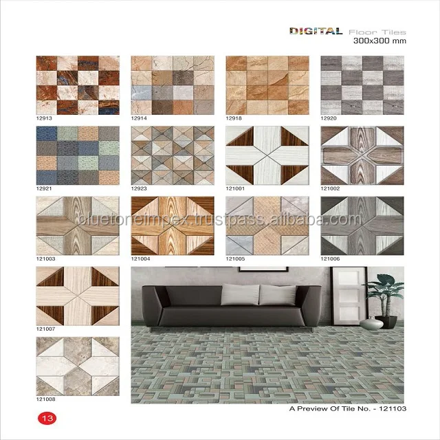 Nice Design Black White Tiles 30 x 30cm Polished Ceramic Floor Tiles