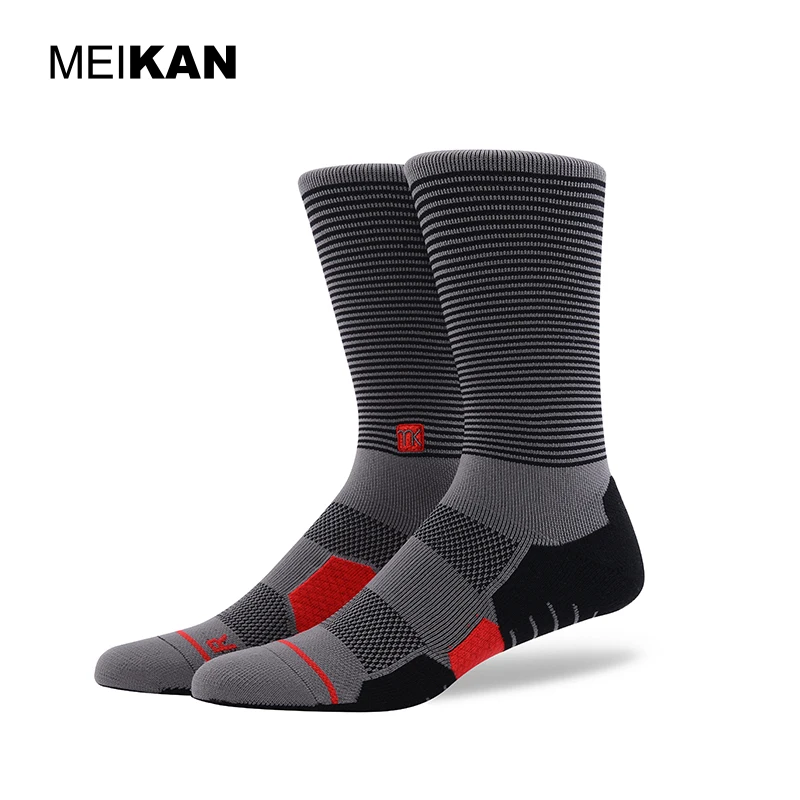 
MEIKAN Wholesale Non Slip Sports Basketball Custom Athletic Coolmax Compression Running Socks Men 