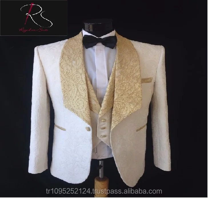 Hotsell Patterned Lapel High Quality 3 Piece Man Slim Fit Wedding Suit Tuxedo Groom