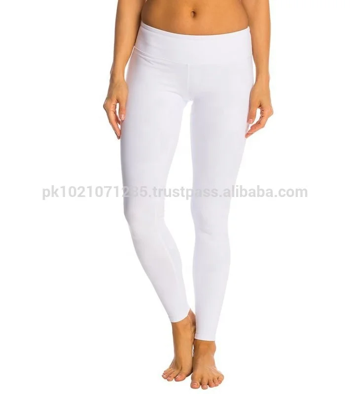 Women Legging Full Length White Legging Women White Legging Women Yoga Pants OEM Customized Spandex Anti Bra with Sheer Mesh