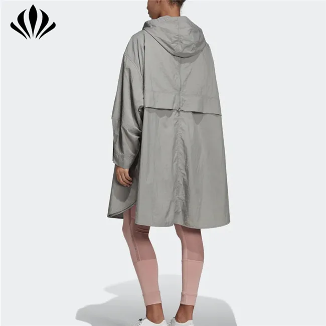oversize fit 100% nylon high neckline athletic long coat women parka for ladies