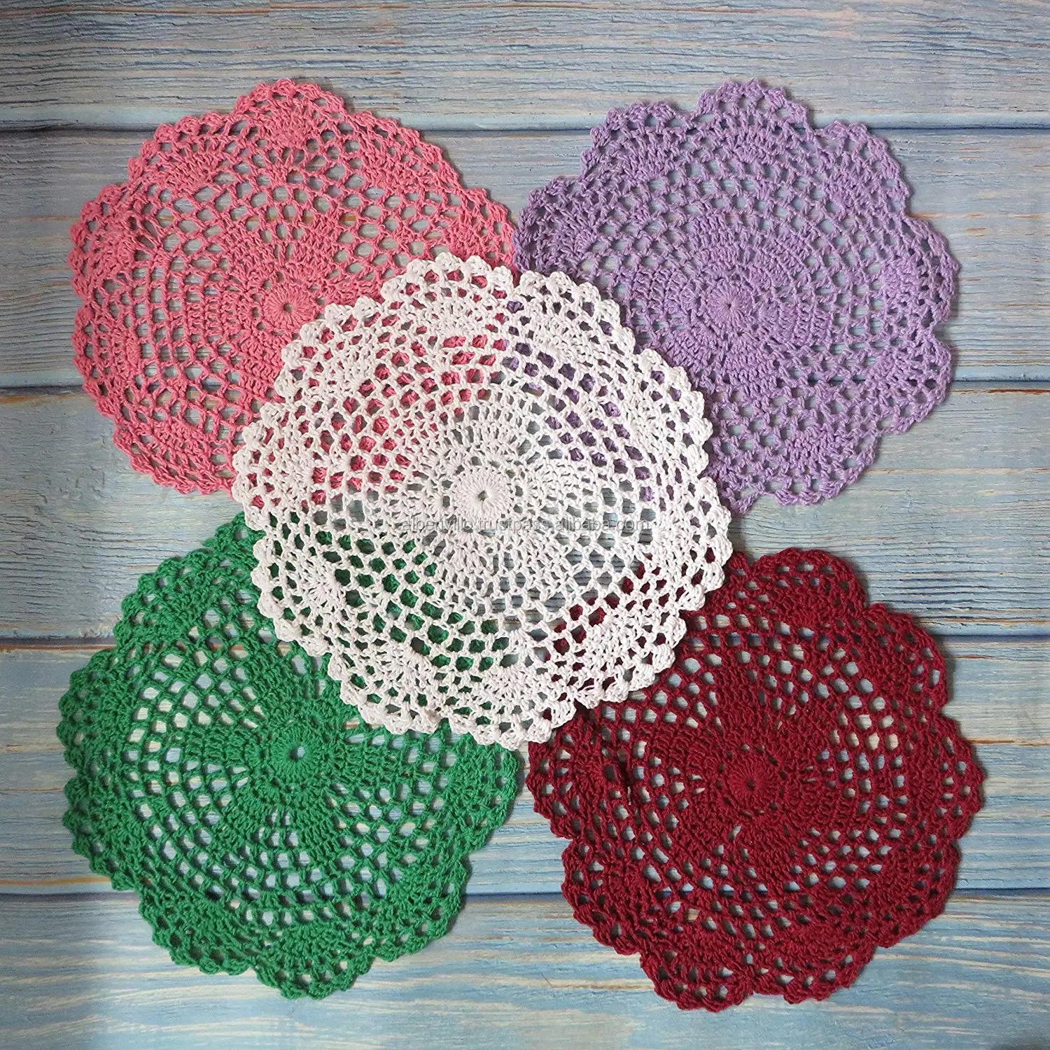 Stylish Crochet Natural White Round Placemat Table Mats