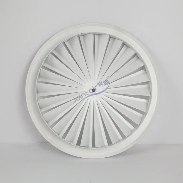 HVAC System Steel Circular Swirl Diffusers Ceiling Vent Covers with 24 fixed blades