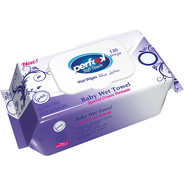 Perfool wet wipes 120 pcs apple, lavender, rose fragrance