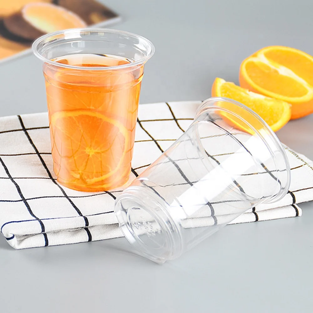 Factory wholesale disposable transparent 360ml milk tea plastic cup pet cold drink cup