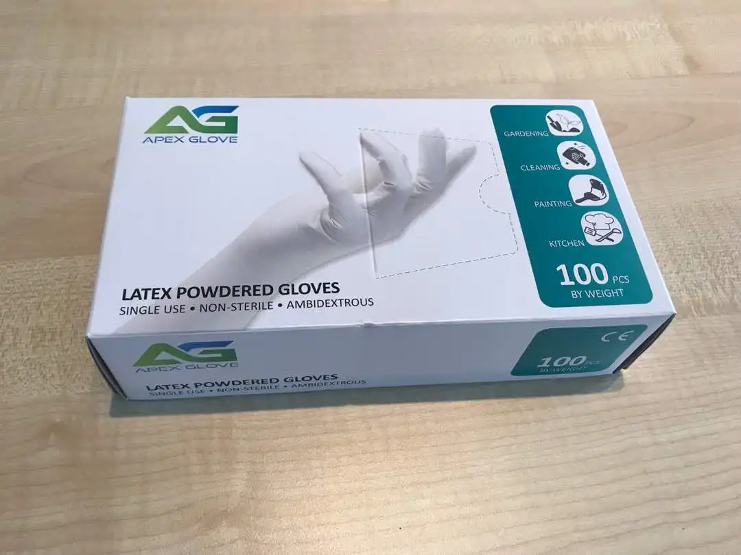 Apex Glove Latex Powdered Glove 5.7g  for Multiple Purposes from Malaysia in bulks for Wholesale