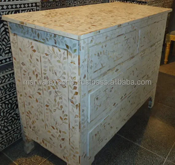 Mother Of Pearl Inlay Chest Of drawrer