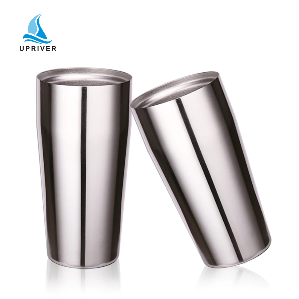 12Oz Double Wall Stainless Steel Straight Shaped Classic Party Irish Beer Mug With Lid