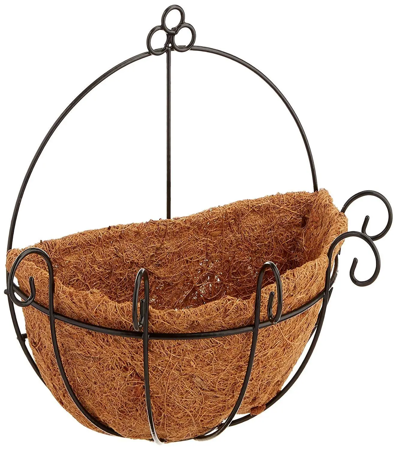 Проволочная круглая Подвесная подставка для растений SMETA, Черное порошковое покрытие, металлическая подставка для растений