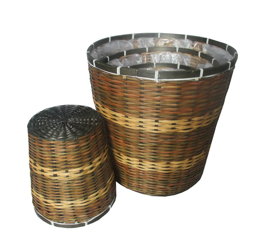 Custom garden flower pot wicker flower pot Small Bamboo Wicker Flowerpot Planters Bonsai Garden Supplies Decorations For Home