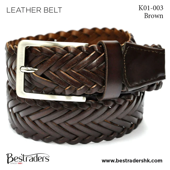 Exclusive Hot Deal on German Bonded Plaited Brown Color Pure Braided Leather Belt For Men from Trusted Dealer
