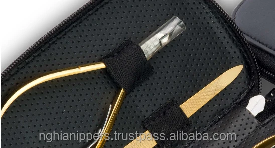 Fashion gold nail manicure set with Leather case MD-32 Grooming Kit Manicure Set Pedicure Toe Nail Art Tools Set Kits