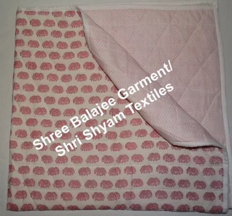 Cotton Soft Pink Colors Baby Quilts New Born Kids Muslin 100% cotton Indian Hand Made Block Printed Kantha Elephant Print Quilts