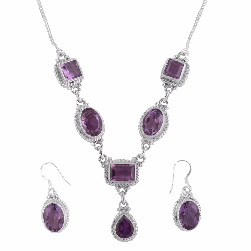 Precious Jewelry Garnet Necklace Set at Nominal Price Luxury Jewelry 925 Silver Necklace Vintage Style Fine customised Jewelry