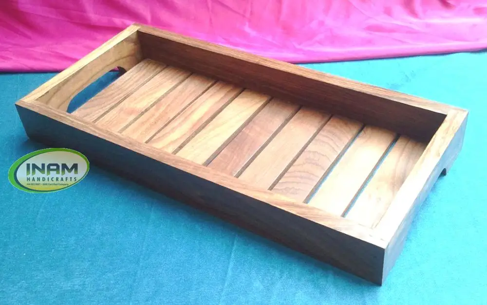 Handmade wooden serving tray beautiful and design Wood serving Tray for Breakfast, Tea, coffee in bed,