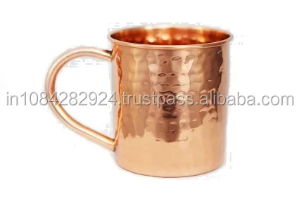 Amazon Hot Sell Moscow Mule Mugs With Brass Handle Stainless Steel Copper Mug Hammered Moscow Mule Mugs