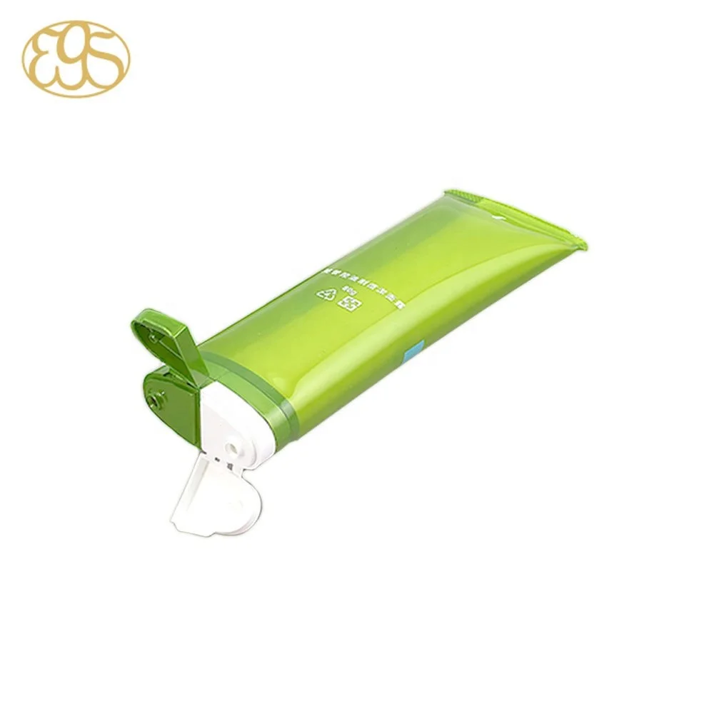 Cosmetic dual chamber tube for lotion with flip cap
