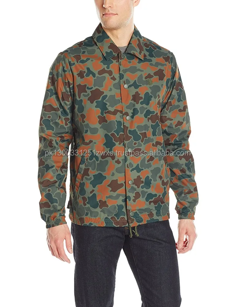 Custom camo coaches jacket lightweight windbreaker jacket,Camo Printed Custom Nylon Coach jackets