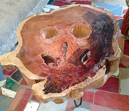 Reclaimed Mahagoni round natural table, cheap round table