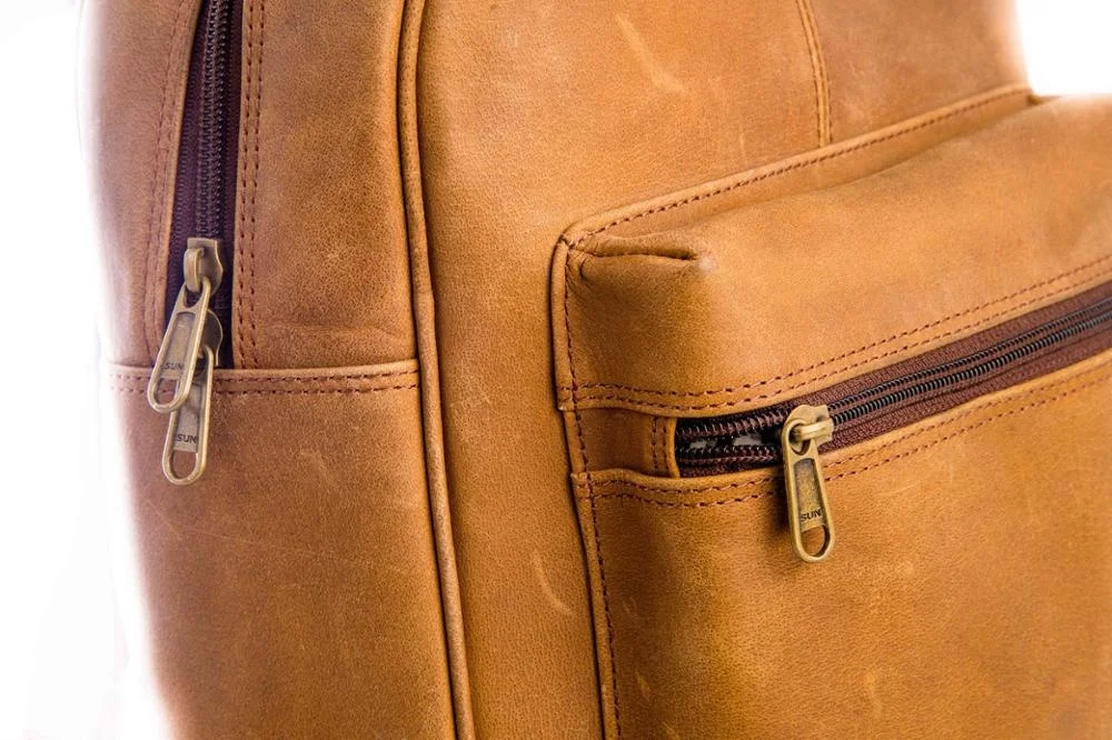 Drop shipping big capacity popular leather backpack fashion travel backpack