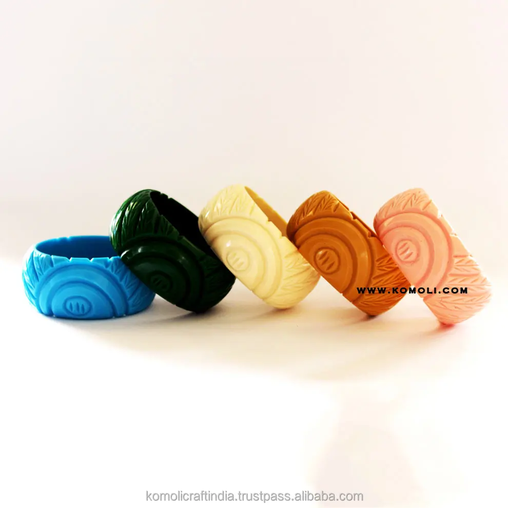 Wide carved wholesale retro vintage Bakelite jewelry