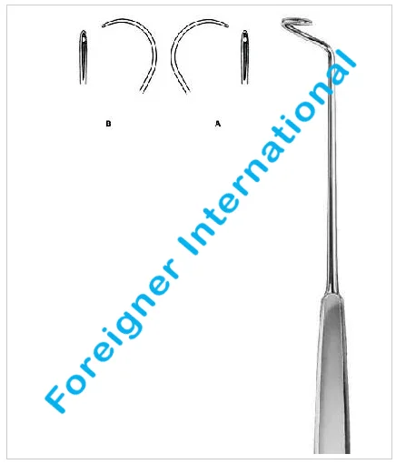 Deschamps Ligature Needle Blunt for right hand 21cm 04/Surgical Suture instruments/Surgical Instruments