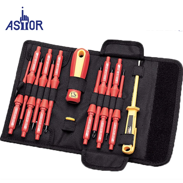 14pcs Interchangeable Insulated 2 in 1 phillips slotted screwdriver precision screwdriver set