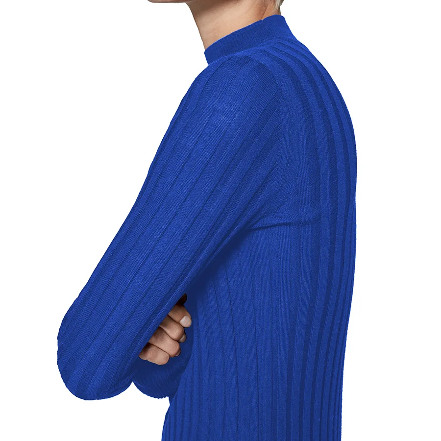 
Women custom skinny fit plain knitted turtleneck jumper 