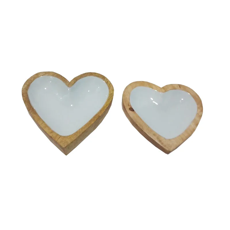 Customized Modern Western Design Heart-Shaped Serving Tray Wood Kitchen Accessory for Home Hotel Restaurant Party Dishes Serving