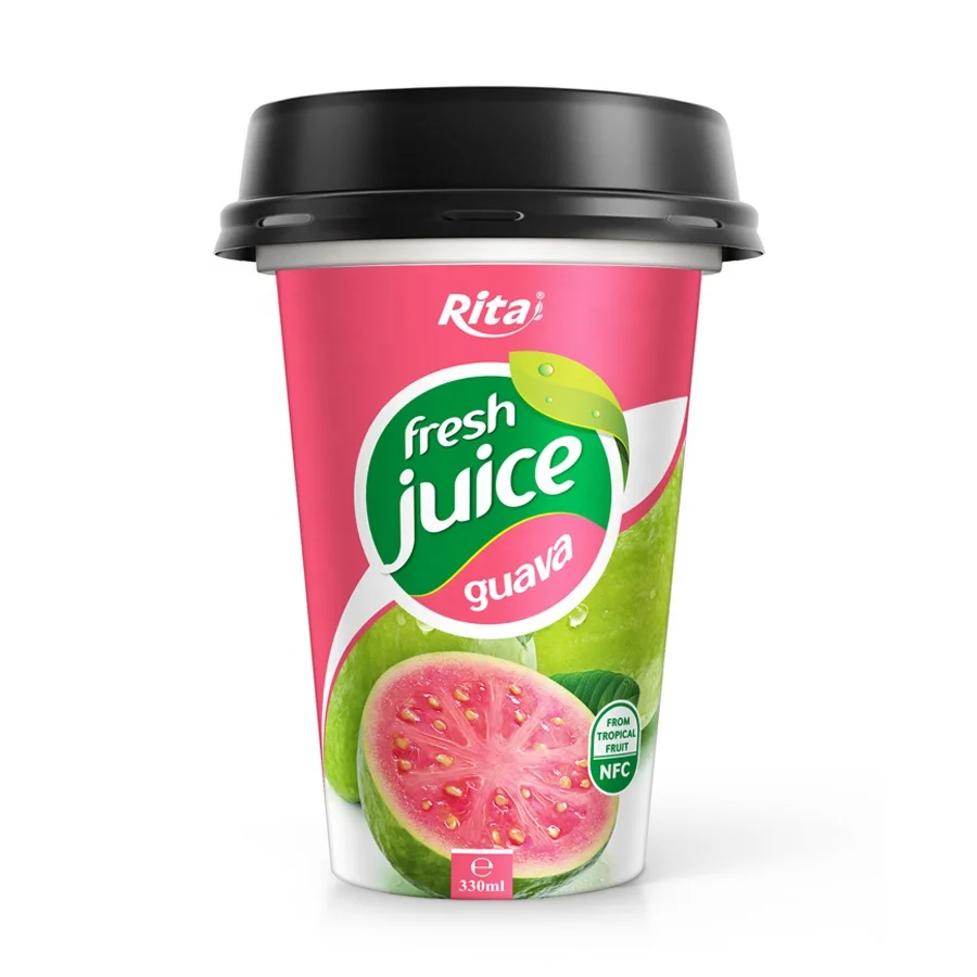 High Quality Tropical Fruit 330ml PP Cup Guava Fruit Juice Soft Drink