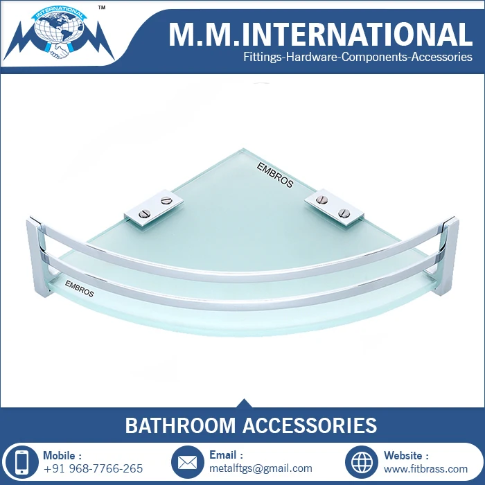 Wall Mounted Bathroom Corner Glass Shelf Froasted glass from INDIA