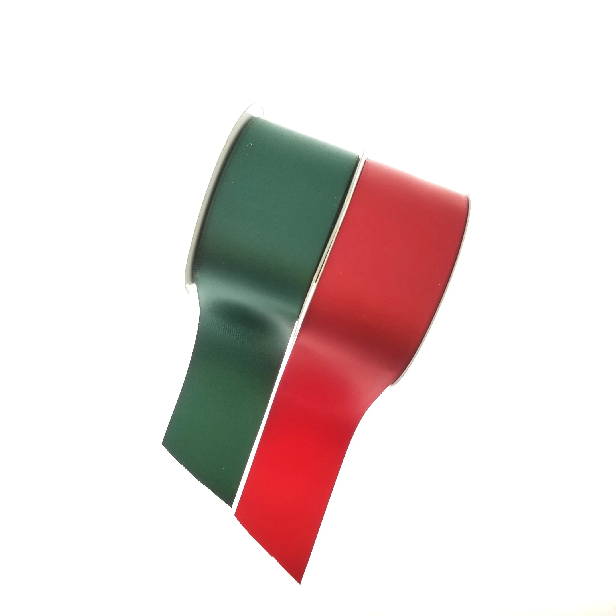 Complacent Luxury 75 mm multi color single face double face polyester satin ribbon for Christmas