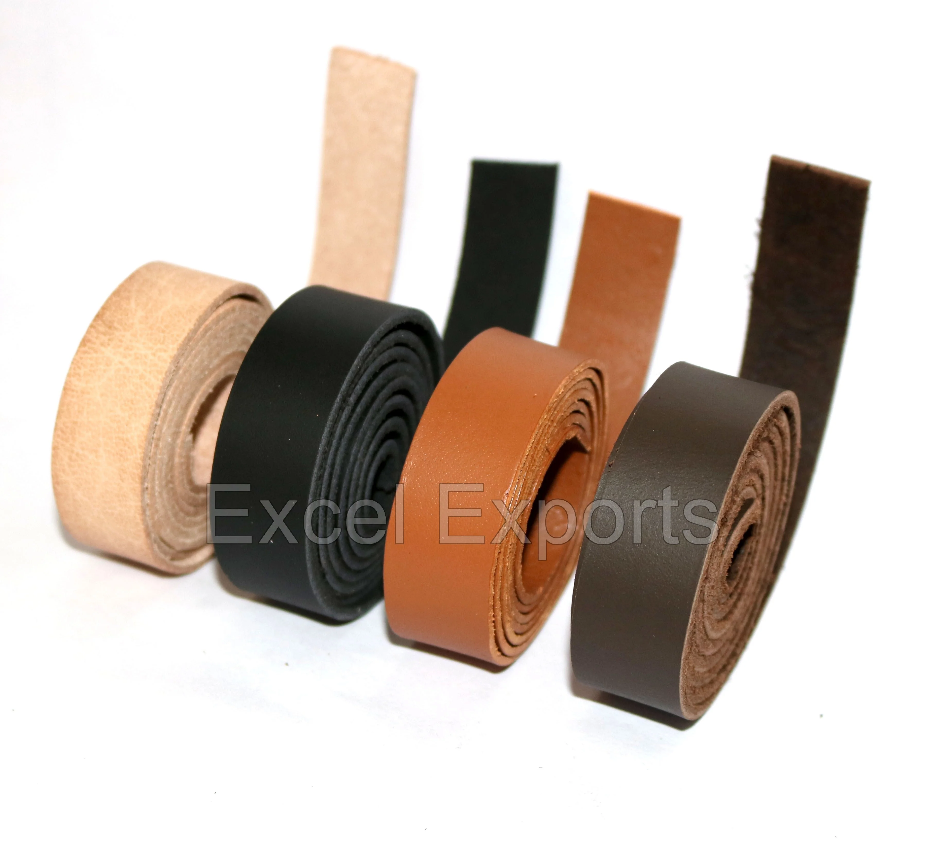 High grain leather straps black brown colors in 20mm 25mm wide 2mm thickness 1 meter length