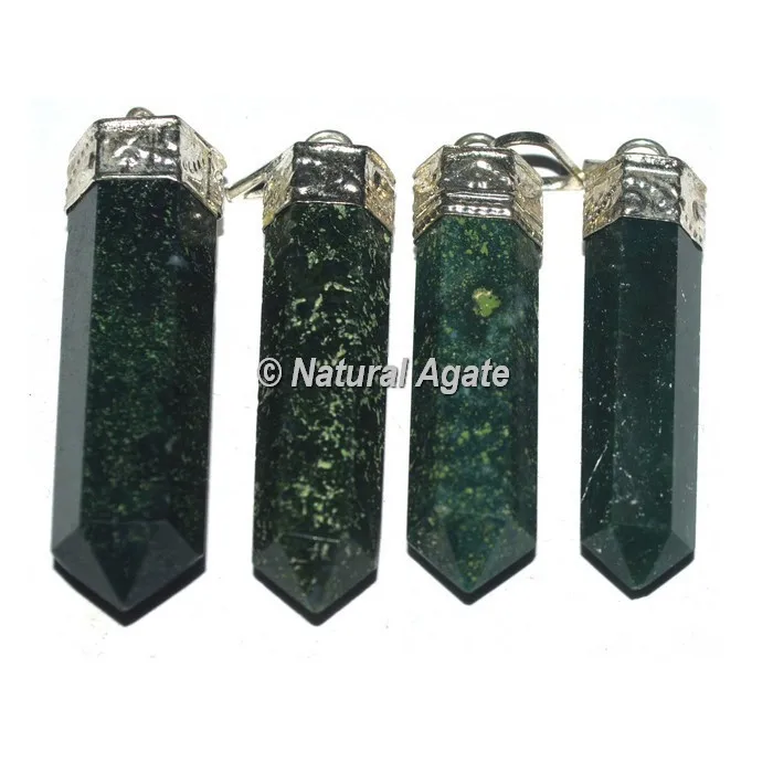 Buy Online Moss Agate Pencil Pendants