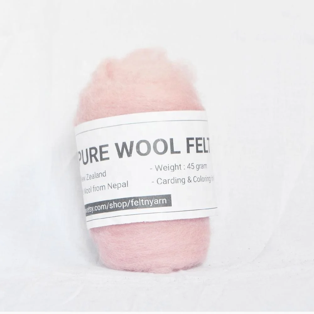 WR-084, Pure Felt Wool Roving, New Zealand Origin, Fluffier, Smooth and Lustrous, Carded and Colored in Nepal by Women Artisans