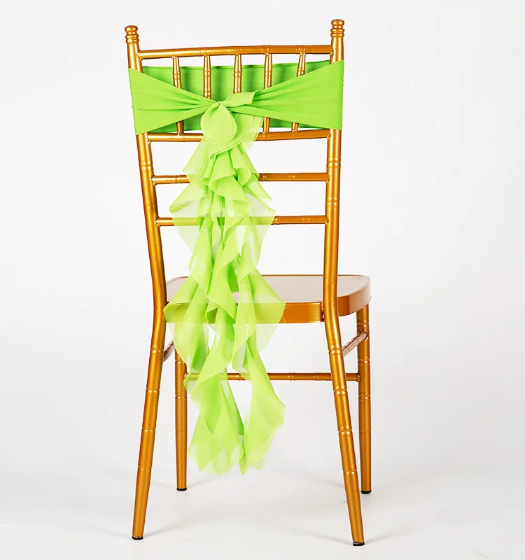 DIY Organza Chair Sashes Band Wedding Banquet Party Decoration Chair Bows Ties Bands Organza Chairs Sash Bows